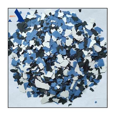 China 3-5mm Vinyl Flake Chips 3-5mm for Epoxy Floor Paint Spray Application Method for sale