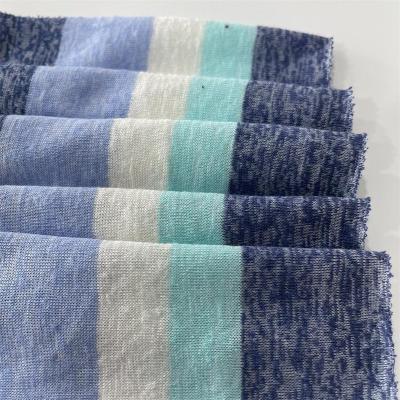 China Hot Sale New High Quality Yarn-dye Stripe CVC Ware Anti Pill Knitting Fabric For Dress for sale