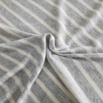 China Organic Hot Selling High Quality Stretch Knit Clothes Fabric 74%Rayon 21%Polyester 5%Spandex Chunky Needle Stripe Fabric for sale