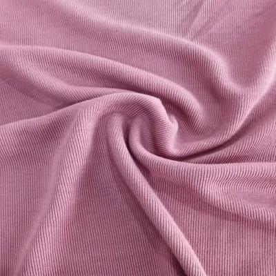 China High Quality Knitted Fabric 81.5%Rayon 18.5%Nylon 1*1 Rib Fabric Of Cloths Organic Hot Sale for sale