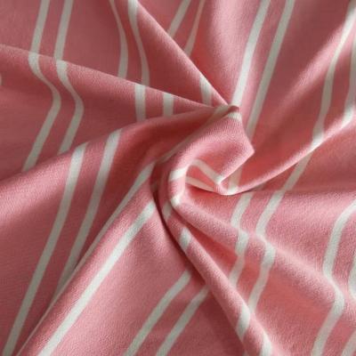 China Hot sale sheer high quality stretch knit fabric 96%rayon 4%spandex yarn dyed stripe fabric for shirts for sale