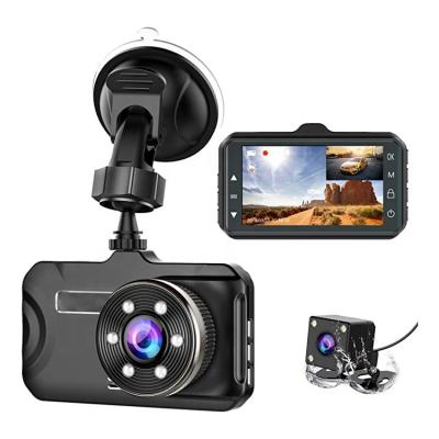 China 1080P HD DVR Car Camera 3 Inch IPS Full HD 1080P G Sensor Wide Angle Screen With Night Vision Rear Driving Dual Dash Camera Car Recorder Black Box for sale