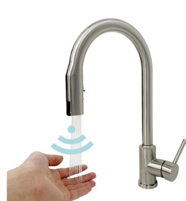 China Sense Faucets Customized Modern Automatic Touchless Pull Down And Cold Kitchen Faucet Water Mixer Kitchen Faucet for sale