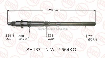 China 20CrMnTi TOYOTA Transmission Gear 33321-35092 FOR HILUX --MAIN SHAFT 21T/28T/30T/28T for sale