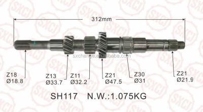 China Auto Transmission Part, Gear Shaft, COUNTER SHAFT, SHAFT FOR CHEVROLET SAIL 1.4MT SH63K-1701111 SH117 Control Blown Details for sale