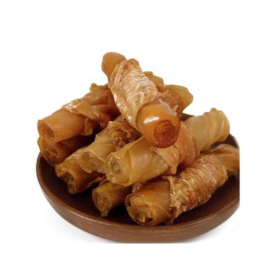 China Viable Dog Snacks Molar Smoked Cowhide Stick Wrap With Chicken Chew Dog Snacks for sale