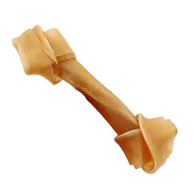 China Viable Natural Cowhide Cleaning Oral Cleaning Teeth Remove Bad Breath Knotted Bone Pet Molar Snack for sale