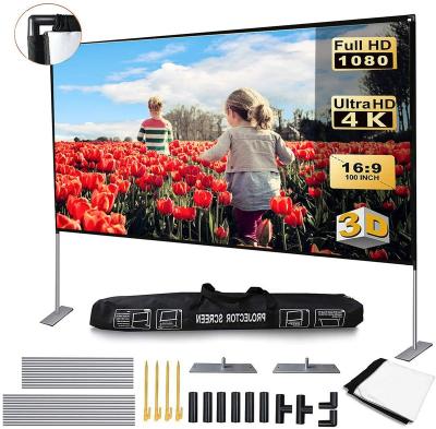 China Various Electric Promotional Outdoor 3D Projector Foldable Screen 4K Projector Screen 120 Inch White Projector Home Theater Screen for sale