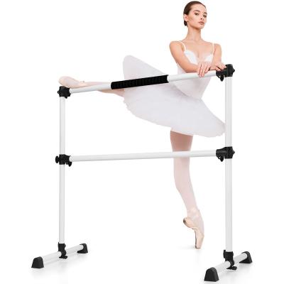 China 4' Aluminum Double Portable Freestanding Ballet Barre Stretch Dance Bar Height Adjustable for sale