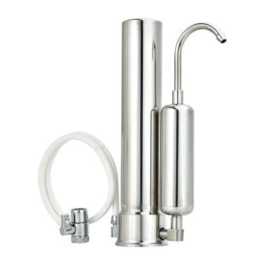 China Faucet-Mounted Countertop Household Prefiltration Stainless Steel Faucet Water Treatment Filter for sale