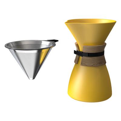 China Sustainable New Design Brand New Design Ceramic Pour Over Drip Coffee Kettle Portable Pour Over Coffee Maker Set for sale