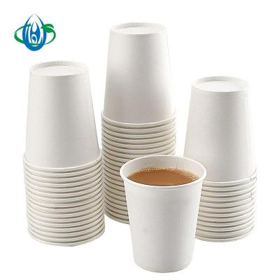 China Biodegradable Hot Sale Single Wall Paper Coffee Cup With Lids Disposable Kraft Paper White Paper Cup For Hot Drinks Custom for sale