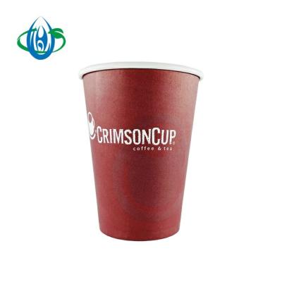 China Biodegradable Hot Sale Disposable Single Wall Red Paper Cup With Lids Custom Logo for sale