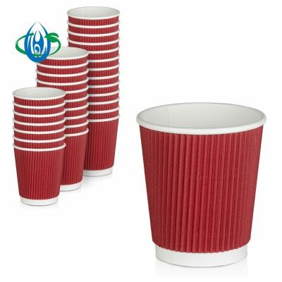 China Biodegradable Ripple Custom Wall Cup Logo Printing 7oz Disposable Paper Coffee Cups for sale