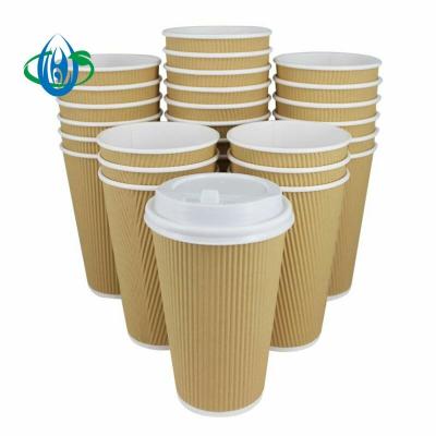 China 8/12/16/20oz Biodegradable Coffee Cups Wave Wallpaper Coffee Cups, Disposable Paper Coffee Cup With Lid for sale