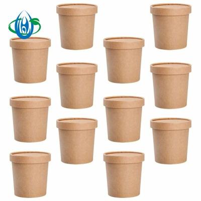 China Biodegradable kraft paper soup container take away soup noodle containers food paper bowl kraft paper soup paper cup for sale