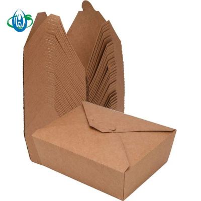 China Recyclable Disposable Kraft Paper Take Away Food Packaging Lunch Box for sale