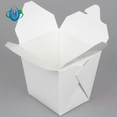 China Eco-friendly Disposable Kraft Paper Auto-bottom Loop Paper Boxes Recyclable White Custom for sale