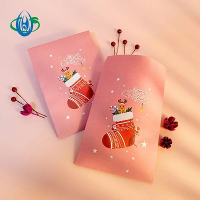 China Disposable Recyclable Christmas Color Leakproof Paper Custom Printing Bag Recycle Material Food Packaging for sale