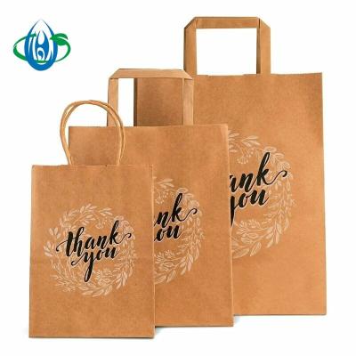 China Custom Recyclable Your Own Logo Printed White Brown Kraft Gift Craft Shopping Paper Bag With Handles for sale