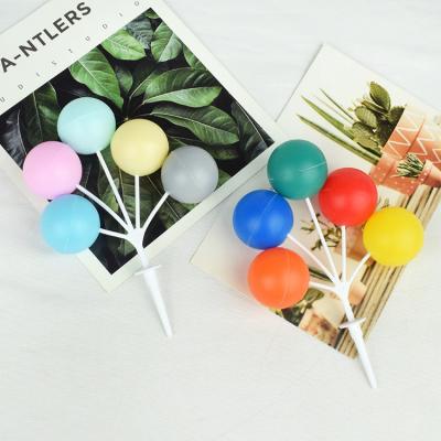 China Cake Topper Round Balloon Cake Balloon Topper Decoration Mini Colorful 4pcs Baby Birthday Party Cake Dcoration Balloon Cake Topper for Birthday Wedding Decoration for sale