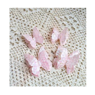 China Valentines Day Party For Girls Dreamy Colorful Butterfly Cake Decorations For Birthday 3D Butterfly Cupcake Toppers Pink Butterfly Cake Toppers for sale