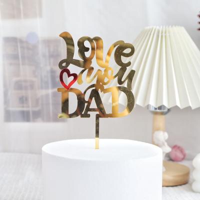 China Personalized Birthday Party for Happy Cake Topper Girls and Boys Father's Day Gold Sparkle Fathers Day Cake Toppers Dad Party Supplies for sale