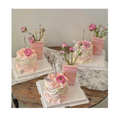 China Birthday Wedding Party Festival Decoration Mother's Day Cake Decoration Gift Flower Box Small Bouquet Box For Cake Decorating Girls Birthday Party Mothers Day Cake Topper for sale