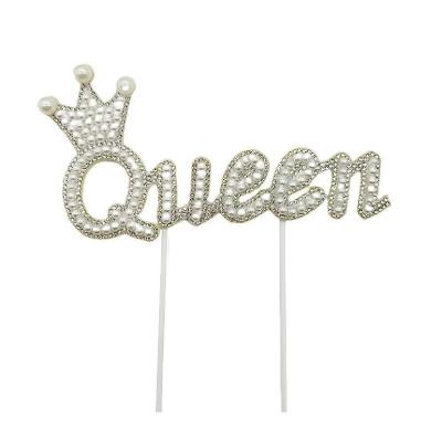 China Mothers Day Party Festival Decoration Pearl Queen Cake Decorating Party Supplies For Sweet Daughter Happy Mother's Day Cake Topper for sale