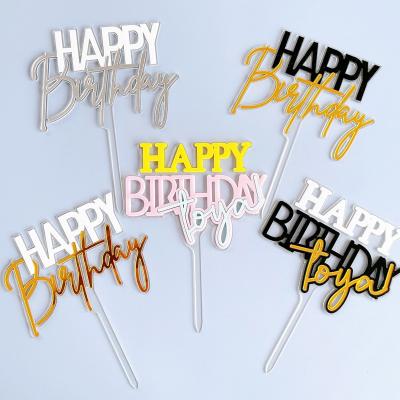 China Birthday Wedding Party Festival Decoration New Dreamy Color Design Birthday Decoration Party Supplies Toppers For Cakes Double Layer Cake Topper Decoration for sale