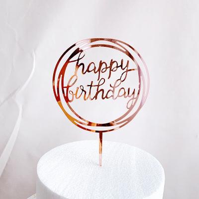 China Cake Topper Decoration Happy Birthday Cake Topper Acrylic Birthday Cupcake Cake Topper Pick Decorations for Birthday Party Cake Desserts Baking for sale