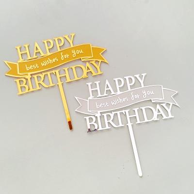 China Birthday Wedding Party Festival Decoration Personalized Design Acrylic Cake Topper For Birthday Party Baking Happy Birthday Decorating Supplies Birthday Cake Toppers for sale