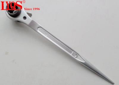 China Professional Double Socket Ratchet Wrench / Scaffold Podger Ratchet Chromed Surface for sale