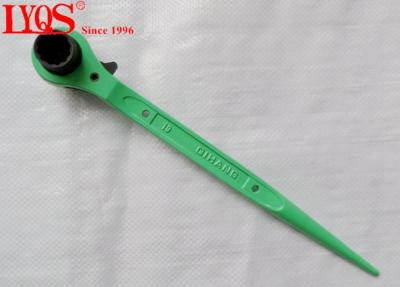 China Tapered Handle Scaffold Ratchet Podger Spanner 21mm 19mm Powder Coating Surface for sale