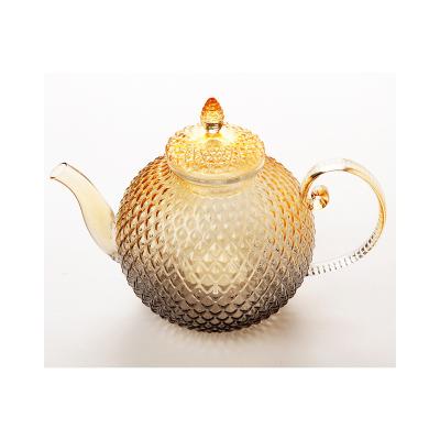 China Sustainable New Design Portable Bososilicate Glass Teapot Sets Tea Cup With Tea Warmer for sale