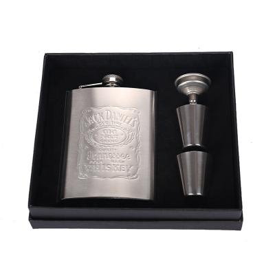 China Laser Welding 6oz 7oz 8oz Matte Black Hip Flask Stainless Steel Liquor Whiskey Flask for sale