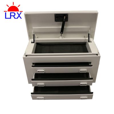 China Aluminum alloy tool chest cabinet with tools garage, high quality four layers drawer tool storage cabinet, four wheel floor mobile tool cabinet for sale