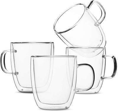 China Premium Quality Tea Makers Cups Viable Double Wall Glass Double Wall Glass Mug for sale