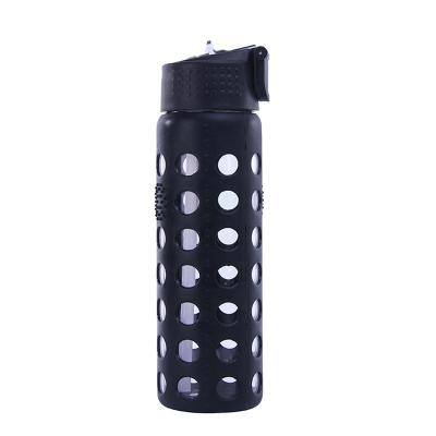 China High viable borosilicate tumbler gymbottle silicone sleeve glass water bottle for sale