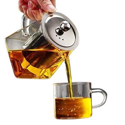 China Contemporary Glass Teapot With Strainer Premium Quality Custom Small Double Wall Glass Teapot for sale