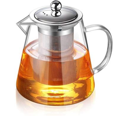 China China 400ml Contemporary Glass Teapot Infuser Large Capacity Double Wall Psyche Teapot for sale