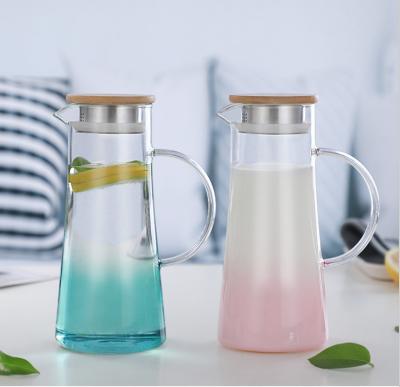 China New type contemporary top sale glass jugs with handle glass jug for oils rose glass with jugs for sale