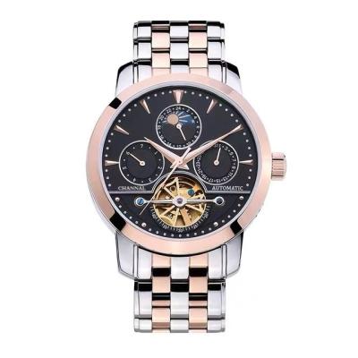 China OEM Stainless Steel Automatic Mechanical Watch Men Luxury Date Gold Gold Plated Stainless Steel Mens Mechanical Wrist Watch for sale