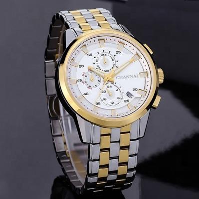 China Custom High Quality Automatic Date Automatic Fashion Luxury Gold Plated Stainless Steel Mens Mechanical Wrist Watch for sale