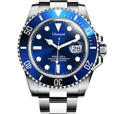 China Custom Luxury Blue Automatic Business Men's Automatic Date Watches for sale