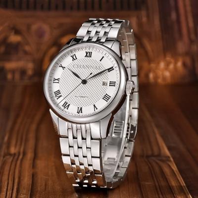 China Stainless Steel Automatic Luxury Mechanical Full Calendar Watch Mens Analog Date Watch Custom Logo for sale