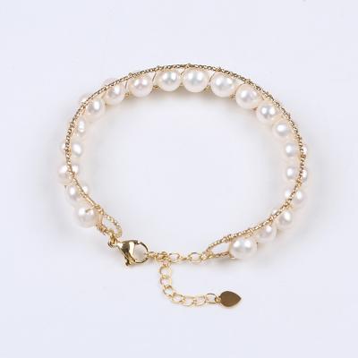 China Latest CLASSIC Natural Freshwater Pearl Charm Bracelet Bangle For Girls And Women for sale