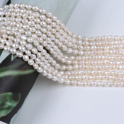 China Good quality 6-7mm AAA freshwater white baroque pearl bead freshwater pearl bead for jewelry making for sale