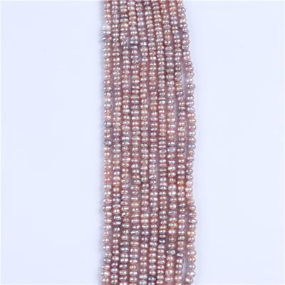 China Natural Pink Pearl Button Shape Freshwater Pearl 5-6mm Freshwater Pearl Strands For Sale for sale