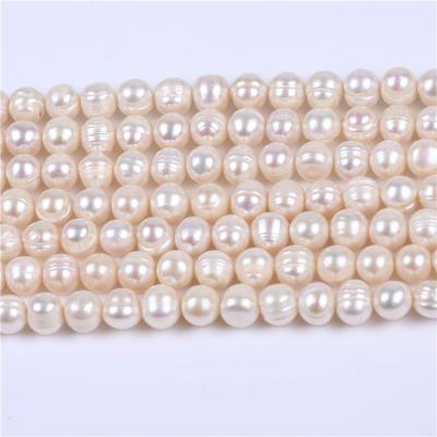 China Cheap Potato Shape Freshwater Pearl 9-10mm White Freshwater Pearl String for sale